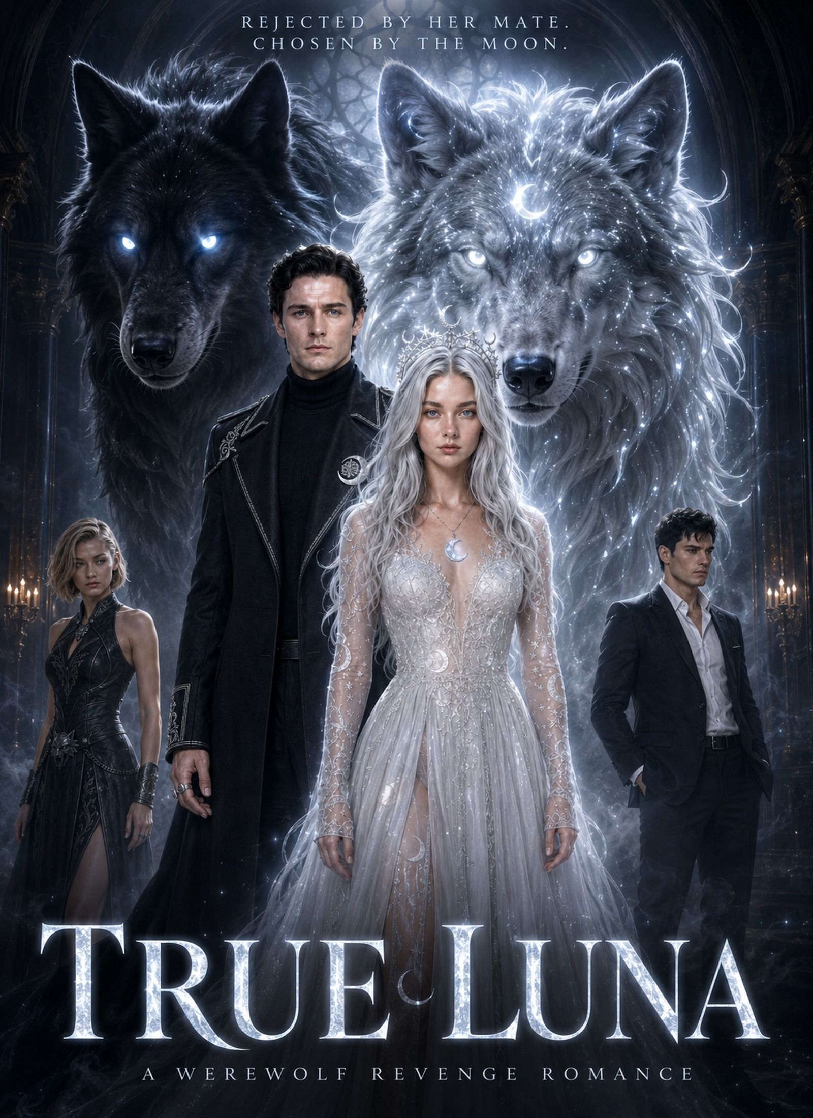 Poster for TRUE LUNA Rejected by her mate. Chosen by the Moon.